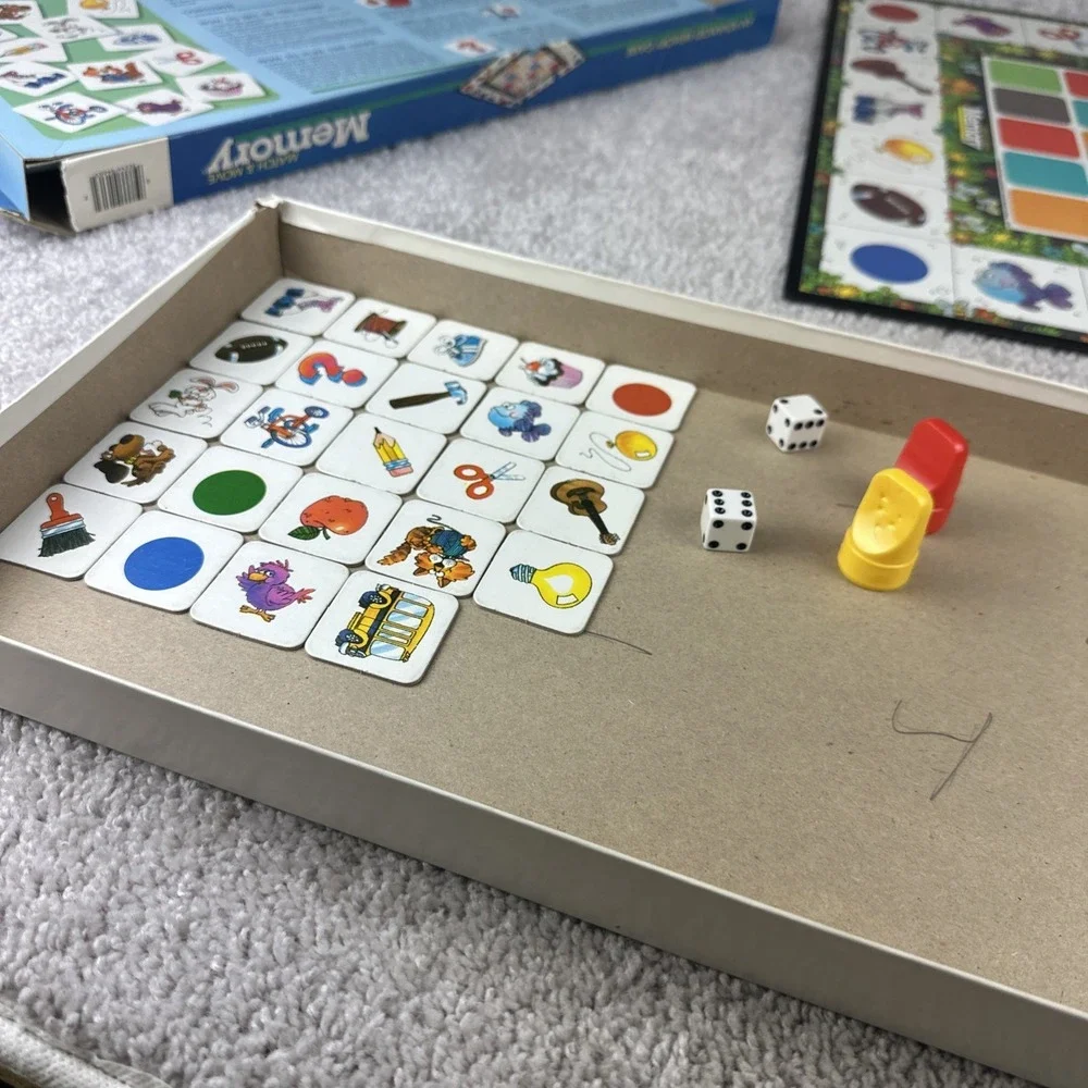 INCOMPLETE VINTAGE Milton Bradley Memory Game Match & Move 1986 Kids 80's Board
